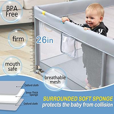 TODALE Baby Playpen for Toddler, Large Baby Playard, Indoor & Outdoor Kids  Activity Center with Anti-Slip Base, Sturdy Safety Play Yard with Soft