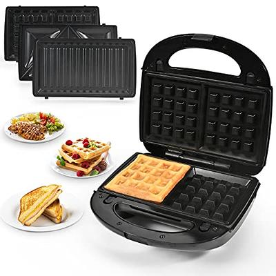 3 in 1 Sandwich Maker, Portable Waffle Iron Maker, Electric Panini Press  with Removable Non-Stick Plates LED Indicator Lights, Cool Touch Handle for  Breakfast Toaster, Grilled Cheese Bacon and Steak - Yahoo Shopping