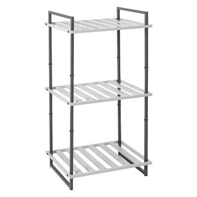 Honey Can Do 3-Tier Tubular Metal Shelf, Olive and White