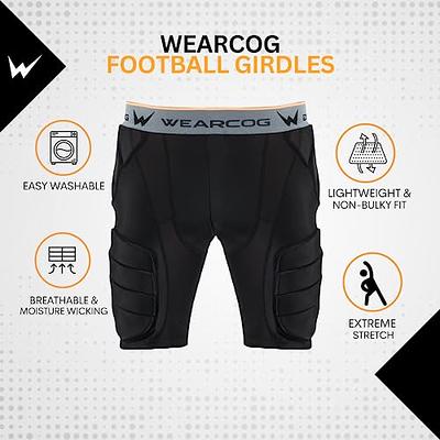 WEARCOG Pro-Flex Adult Football Girdle for Men's, 5 Padded Integrated  Football Pads with Hip, Tail, Thigh Pads and Cup Pocket