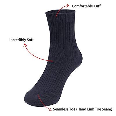 Mens 100% Cotton Ribbed Classic Socks (Pack Of 6) 