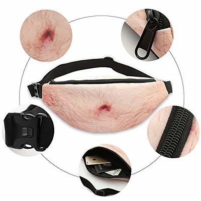 Belly Fanny Pack Funny White Elephant Gifts for Adults Gag gifts Christmas  Gifts for Men Women Gift Exchange,Dad Bag Fake Beer Belly Waist Pack Unisex