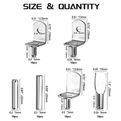 Swpeet 100 Pcs 5 mm Shelf Pins, Metal Nickel Shelf Support Pegs