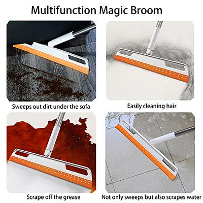 Floor Scrub Brush 2 In 1 Cleaning Brush Sponge Long Handle Removable Wiper  Magic Broom Mop