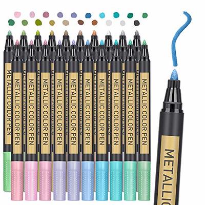 JR.WHITE Metallic Markers Dual Tip, 12 Colors Metallic Paint Pens for Black  Paper, Shimmer Markers for Scrapbook, Photo Album, Gifts Card Making, DIY  Arts & Crafts Supplies Scrapbooking Supplies : : Office