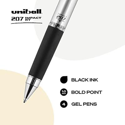 uni ball 207 Impact Gel Pen Bold Point 1.0 mm Clear Barrel Silver Ink -  Office Depot