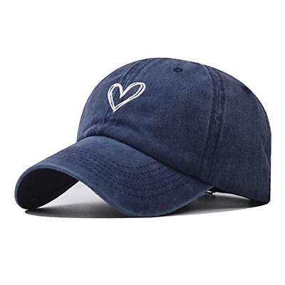 Men Women Baseball Cap Heart Embroidery Washed Trucker Hat Vintage  Distressed Dad Hat Low Profile Summer Visor Sun Hat Navy - Yahoo Shopping