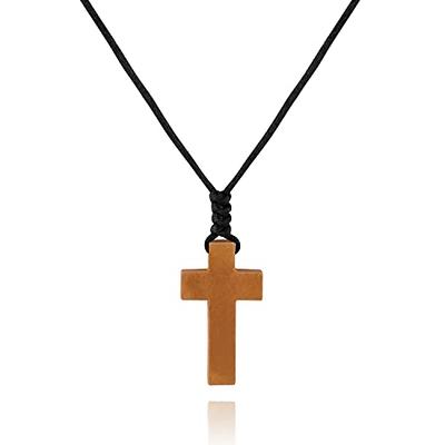 Natural Red Sandalwood Cross Pendant Necklace, Handcrafted Wooden Gift for  Women, Men, Girls, Boy, Kids, Adjustable to All People, Father's Day