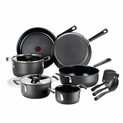 T-fal All In One Hard Anodized Nonstick Cookware Set 12 Piece Pots and Pans,  Dishwasher Safe Black - Yahoo Shopping