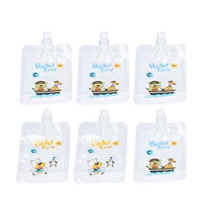 7pcs Set Baby Food Pouch Maker Reusable Pure Color Pouches Toddler Fruit  Squeeze Puree Filler For Kids