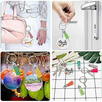 120pcs Clear Acrylic Keychains For Vinyl Kit Including Round Acrylic Blanks  Tassels Jump Rings For DIY Craft