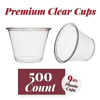 Prestee Small Clear Plastic Cups, 5 oz. 100 Pack, Hard Disposable