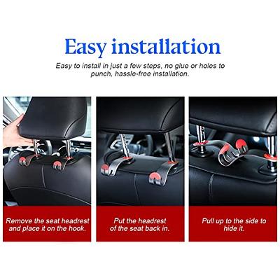 Auto Drive 4 Pack Headrest Hooks, Black, Automotive Interior Accessories,  Universal Vehicle 