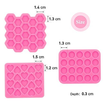 3Pcs Set Glossy Mini Silicone Mold Mini Heart/Hexagon/Circle for