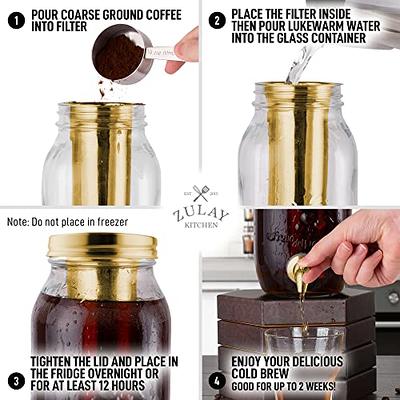 Glass and Stainless Steel Cold Brew Coffee Infuser Carafe