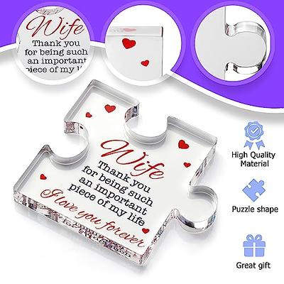 Valentine's Gifts for Wife - Engraved Acrylic Block Puzzle Wife