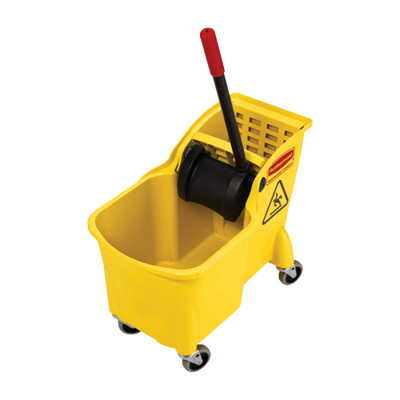 Rubbermaid Hygen Press Wring Bucket for Microfiber Flat Mops, Yellow