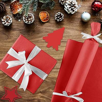 CHRORINE 60 Sheets Red Tissue Paper Christmas Tissue Paper Art