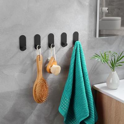 XZHXFX Adhesive Hooks, Matte White Adhesive Double Wall Hooks Heavy Duty  Self Adhesive Hooks Waterproof Kitchen Bathroom Shower Sticky Wall Hooks  for Towel Loofah Sponge Utensils Key - 4 Pcs 