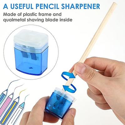 2Pcs Single Hole Pencil Sharpeners, Plastic Manual Pencil