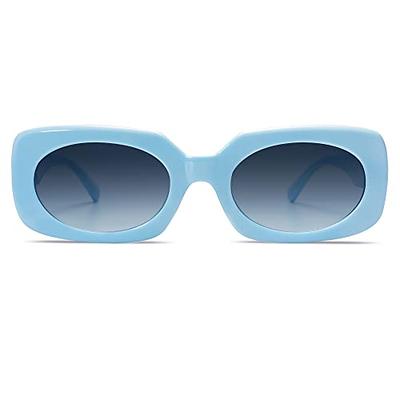 ANDWOOD Rectangle Sunglasses for Women Square Frames Trendy Retro Vintage 90s UV Protection Sun Glasses Small Face