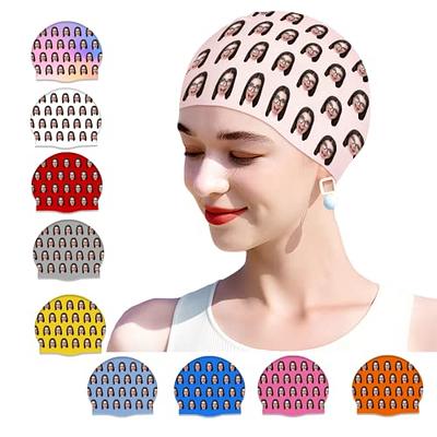  Swim Caps Ear Protection 3D - Swimming Cap for Women Men -  Silicone Swim Cap Waterproof - Fits Long Hair & Short - Adult Swim Cap -  Youth Swim Cap 