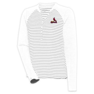 Atlanta Braves Antigua Compression Long Sleeve Button-Down Shirt -  Gray/White