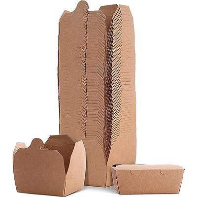 Takeout Food Containers 8 Oz Microwaveable Kraft Brown Paper Mini Chinese  Take Out Box (50 Pack) Leak and Grease Resistant Stackable to Go Boxes 