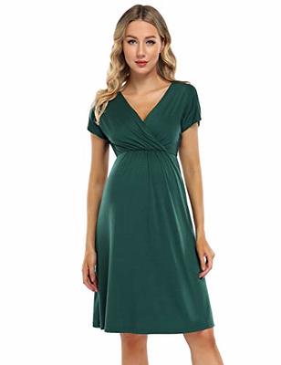 Postpartum Dress for Women Loose One-line Casual Solid Knee-Length