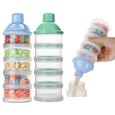  Baby Milk Powder Formula Dispenser, BJLIIO Non-Spill Portable  and Stackable Formula Travel Container, 4 Layers Twist Lock Snack Storage  Container for Protein Powder, Nuts, Small Fruit, BPA Free : Home 