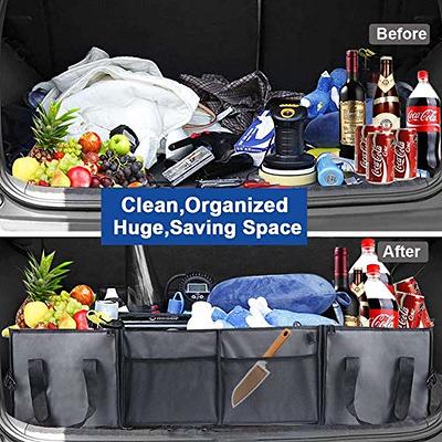 Car Trunk Organizer with Portable Leakproof Cooler Bag,Foldable  Cover,Adjustable Securing Straps,Collapsible for Car,SUV,Truck and Other
