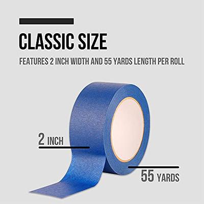 Lichamp Wide Masking Tape 2 inches, 6-Pack White Masking Tape Bulk