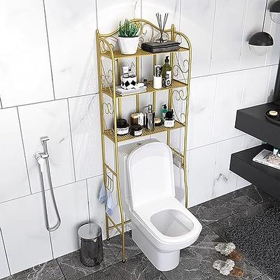 AmazerBath Over The Toilet Storage Shelf Bamboo, 3-Tier Over Toilet  Organizer Rack, Freestanding Above Toilet Shelf for Bathroom, Laundry,  Space