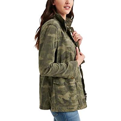 Lucky Brand womens Long Sleeve Button Up Camo Printed Utility  Jacket, Green Multi, Small US : Clothing, Shoes & Jewelry