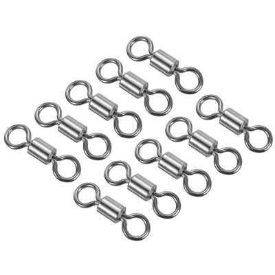 Fishing Barrel Swivels - 50/100 pcs Rolling Ball Bearing Fishing Swivel  with Solid Ring Fishing Tackle Hook Line Connector Copper with Stainless  Steel