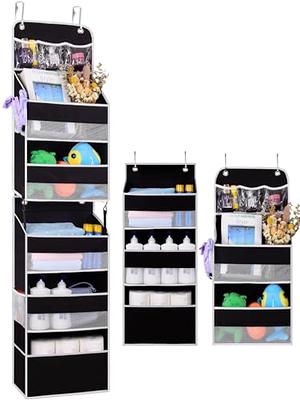 Hioya Over Door Organizer, 6 Shelf Camper Storage, RV Bathroom Storage,  Behind The Door Storage Organizer, Wall Mount Back of Door Hanging  Organizers for Toy Diaper Bedroom Closet (Black)