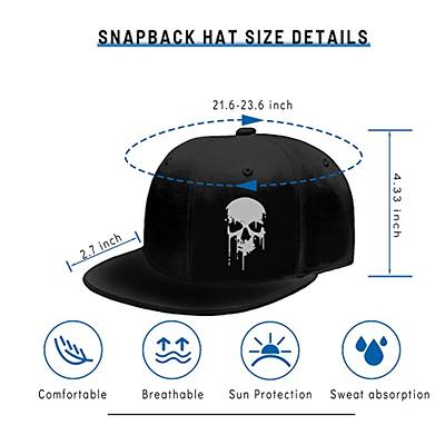 Horror Skull Hat Reaper Grim Snapback Hat for Men Women Black