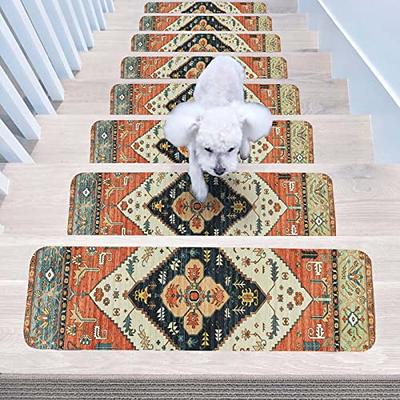 MATAHUM Stair Treads for Wooden Steps Indoor Non-Slip Carpet Peel and Stick  Stair Treads, 8x30 Runner Rug Slip Resistant for Dogs Kids and Elders