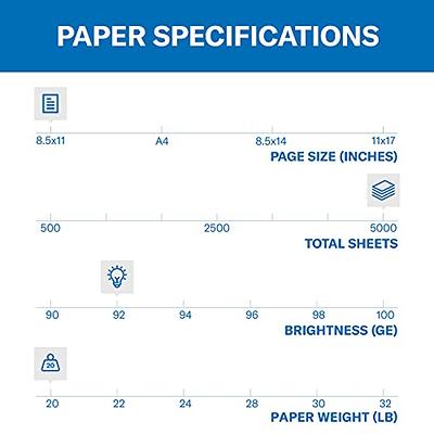 Basics 92 Bright Multipurpose Copy Paper 8.5'' x 11'' 5000 Sheets -  White for sale online