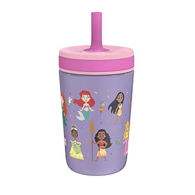 Zak Designs 14.5oz Disney Princess Nesting Tumbler Set Includes Durable Plastic Cups, Fun Drinkware Is Perfect for Kids, 4pk ( Belle & Jasmine 