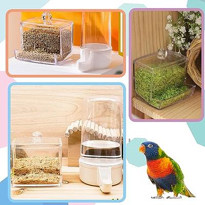 Gosear Bird Water Dispenser for Cage, 4pcs Bird Water Bowl 140ml Automatic  No Mess Gravity Feeder Bird Watering Supplies for Pet Parrot, Parakeets