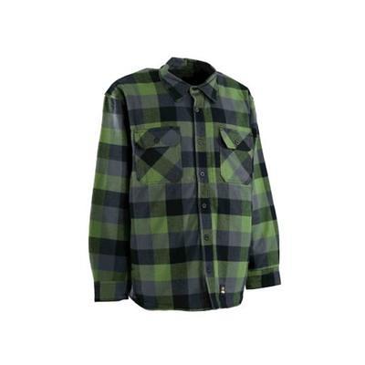 Flannel Shirt Jacket - Green Plaid, Large