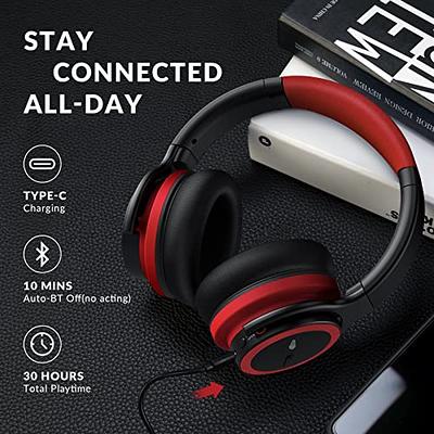 PurelySound E7 Pro Active Noise Cancelling Headphones, Over-Ear Bluetooth  Headphones with Mic, Rich Deep Bass, Long Battery Life, Comfortable Fit Wireless  Headphones, for Travel, Home, Work - Red - Yahoo Shopping