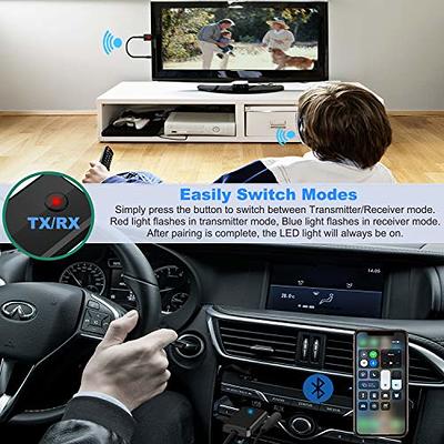  JIMTAB USB Bluetooth Adapter,Bluetooth 5.0 Transmitter Receiver  2 in 1 Wireless Bluetooth Converter Built-in 2 3.5mm Audio Bluetooth for  TV, Home Stereo, Car Stereo, Headphones, Speakers, PC : Electronics