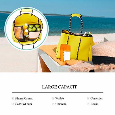 Beach bag,Multipurpose Neoprene Bag,Large Tote Bag,Waterproof Shoulder Beach  Bag for Travel Beach Gym Swimming (L-White) - Yahoo Shopping