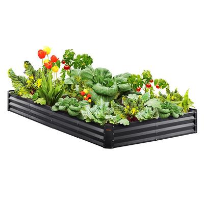 VEIKOUS 8 ft. x 2 ft. x 1.4 ft. Galvanized Raised Garden Bed 9-in