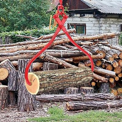 Felled Timber Claw Hook 32in Log Lifting Tongs Heavy Duty Grapple Timber Claw, Red