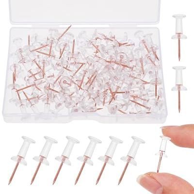 100-Pack Push Pins: Clear Plastic Head, Steel Point, Thumb Tacks for Wall,  Corkboard, Map, Calendar, Photo - Heavy Duty for Home Office and Craft Proj