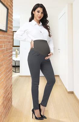 AFITNE Maternity Leggings Over The Belly for Women Pregnancy Yoga Pants  with Pockets Active Workout Tight Leggings Black - L at  Women's  Clothing store