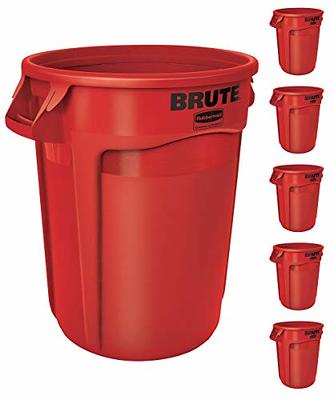 Rubbermaid 32 gal Brute Garage Trash Can with Lid, Grey Garbage